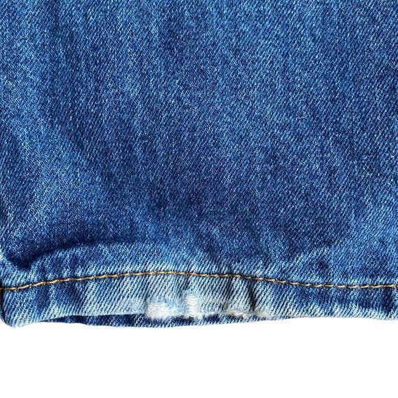 Levi's 505 Mens Jeans 38x34 Blue Dark Wash Straight Fit Zip Fly - Picture 7 of 10